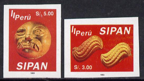 Peru 1994 Jewels from Sipan (2nd Series) imperf set of 2, SG 1830-31*, stamps on jewellry     minerals