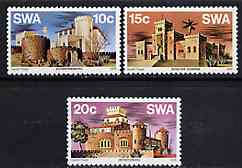 South West Africa 1976 Castles set of 3 unmounted mint, SG 287-89, stamps on castles