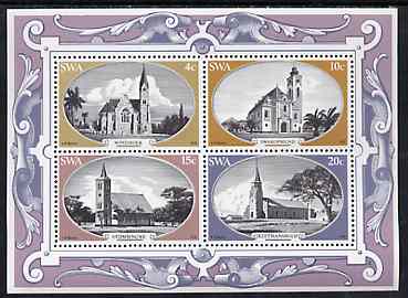 South West Africa 1978 Historic Churches m/sheet unmounted mint, SG MS 323, stamps on churches