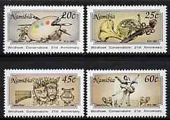 Namibia 1992 21st Anniversary of Conservatoire set of 4 unmounted mint, SG 584-87, stamps on arts, stamps on music, stamps on heatre, stamps on dancing, stamps on culture, stamps on harps, stamps on ballet