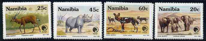 Namibia 1993 Nature Foundation - Rare Species set of 4 unmounted mint, SG 606-09, stamps on animals, stamps on elephants, stamps on rhino