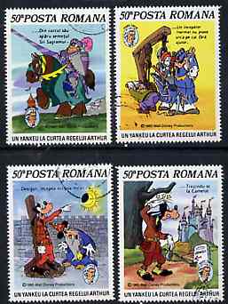Rumania 1985 Mark Twain Anniversary set of 4 fine used, SG 4995-98, Mi 4209-12, stamps on disney     l iterature