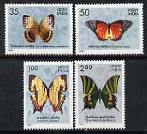 India 1981 Butterflies set of 4 unmounted mint, SG 1019-22*, stamps on butterflies
