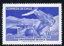 Chile 1972 Cerro Calan Astronomical Observatory unmounted mint, SG 698*, stamps on space, stamps on telescope, stamps on astronomy