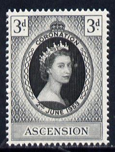 Ascension 1953 Coronation 3d unmounted mint, SG 56, stamps on royalty      coronation
