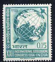 India 1964 International Geological Congress unmounted mint, SG 494*, stamps on geology     maps