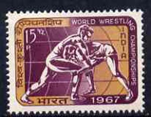 India 1967 World Wrestling Championships unmounted mint, SG 555*, stamps on sport    wrestling