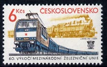 Czechoslovakia 1982 International Railways Union unmounted mint, SG 2618, stamps on railways, stamps on  tuc , stamps on 