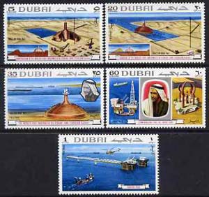 Dubai 1969 Oil Industry set of 5 unmounted mint, SG 341-45*, stamps on industrial, stamps on  oil , stamps on 