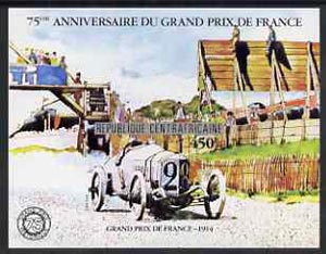 Central African Republic 1981 French Grand Prix imperf m/sheet unmounted mint , stamps on cars    racing cars    sport