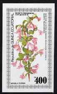 Equatorial Guinea 1979 Flowers (Weigela) 400ek imperf souvenir sheet unmounted mint, stamps on flowers  