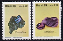 Brazil 1989 Precious Stones set of 2 unmounted mint, SG 2376-77*, stamps on , stamps on  stamps on minerals