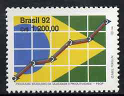 Brazil 1992 Quality & Productivity Programme unmounted mint, SG 2562*, stamps on economy, stamps on business, stamps on flags
