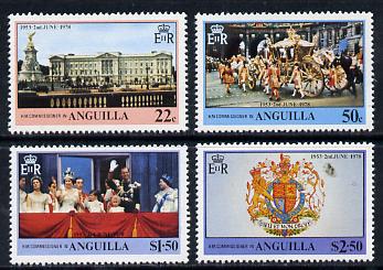 Anguilla 1978 Coronation 25th Anniversary set of 4 (SG 320-23) unmounted mint, stamps on royalty, stamps on unicorns, stamps on coronation