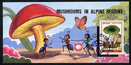 North Korea 1995 Fungi in Alpine Regions 2 won booklet containing pane of 10 x 20 jons, stamps on fungi