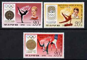 North Korea 1978 Gymnastics the 3 x 20ch values from the History of Olympics set of 15 unmounted mint (SG N 1753, 1761 & 1766), stamps on gymnastics, stamps on  gym , stamps on gymnastics, stamps on 