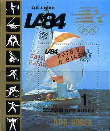 North Korea 1984 Los Angeles Olympics deluxe m/sheet (Sailing) see note after SG 2365, stamps on sailing   sport    olympics