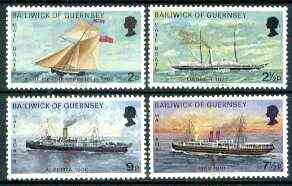 Guernsey 1972 Mail Packet Boats #1 set of 4 unmounted mint, SG 67-70*, stamps on mail ships, stamps on postal, stamps on ships