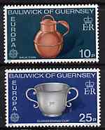 Guernsey 1976 Europa - Drinking Vessels set of 2, SG 139-40* (sheetlets of 9 available price pro-rata) unmounted mint, stamps on europa