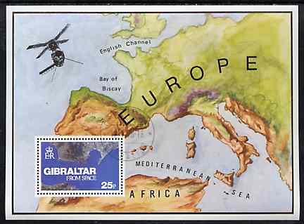 Gibraltar 1978 Gibraltar from Space m/sheet superb cds used, SG MS 399, stamps on maps, stamps on space