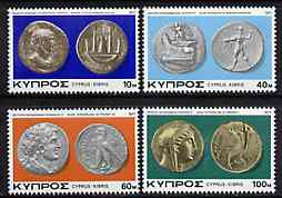 Cyprus 1977 Ancient Coins of Cyprus #2 set of 4, SG 486-89*, stamps on coins