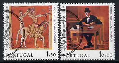 Portugal 1975 Europa set of 2 superb cto used, SG 1570-71*, stamps on europa, stamps on poetry, stamps on literature