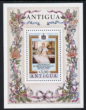 Antigua 1980 Queen Mother 80th Bday m/sheet unmounted mint, SG MS 665, stamps on royalty, stamps on queen mother, stamps on 80th