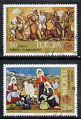 Turkey 1975 Europa (Paintings) set of 2 superb cto used, SG 2523-24*, stamps on europa       arts    