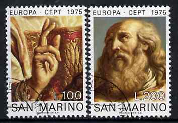 San Marino 1975 Europa (Details from St Marinus) set of 2 superb cto used, SG 1023-24*, stamps on europa       sculpture