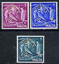 Malta 1964 Christmas set of 3 unmounted mint, SG 327-29*, stamps on christmas, stamps on bethlehem