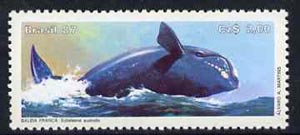 Brazil 1987 Endangered Animals - Right Whale unmounted mint, SG 2275*, stamps on whales