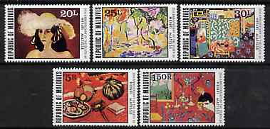 Maldive Islands 1979 Death Anniversary of Henri Matisse set of 5 unmounted mint, SG 817-21*, stamps on arts    matisse    death