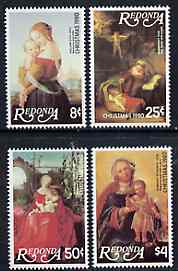 Antigua - Redonda 1980 Christmas (Paintings) Perf set of 4 unmounted mint*, stamps on christmas    arts