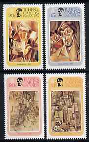 Turks & Caicos Islands 1981 Birth Centenary of Picasso Perf set of 4 unmounted mint, SG 648-51*, stamps on arts, stamps on picasso