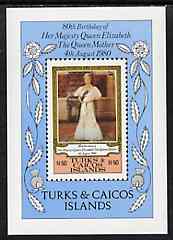 Turks & Caicos Islands 1980 Queen Mothers 80th Bday m/sheet unmounted mint, SG MS 608, stamps on royalty, stamps on queen mother, stamps on 80th