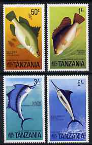 Tanzania 1977 Game Fish of East Africa set of 4 unmounted mint, SG 192-95*, stamps on fish, stamps on gamefish