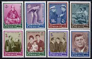 Ajman 1964 Kennedy perf set of 8 unmounted mint, Mi 19-26, stamps on kennedy, stamps on personalities