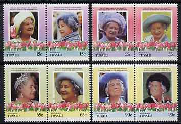 Tuvalu - Nanumaga 1985 Life & Times of HM Queen Mother (Leaders of the World) perf set of 8 unmounted mint, stamps on royalty, stamps on queen mother