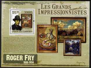 Comoro Islands 2009 Impressionists - Roger Fry perf s/sheet unmounted mint, stamps on personalities, stamps on arts, stamps on impressionists, stamps on 