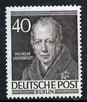 Germany - West Berlin 1952-54 Von Humboldt (Philologist) 40pf from Famous Berliners set unmounted mint, SG  B100, stamps on literature    cultures    personalities     languages