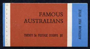 Australia 1968 Famous Australians $1.00 booklet complete, SG SB44, stamps on personalities, stamps on poetry, stamps on literature, stamps on arts, stamps on geology
