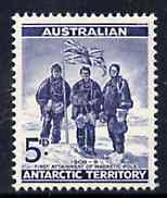 Australian Antarctic Territory 1961 5d blue (Expedition Members) unmounted mint, SG 6, stamps on polar, stamps on explorers