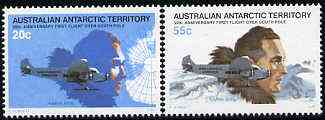 Australian Antarctic Territory 1979 Anniversary of First Flight Over S Pole set of 2 unmounted mint SG 35-36*, stamps on aviation     polar