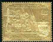 Easdale 1992 Columbus 500th Anniversary \A310 (The Final Journey Home) embossed in 22k gold foil unmounted mint, stamps on columbus    explorers    ships