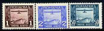 Rumania 1931 Postal Tax Air set of 3 unmounted mint, SG T1216-18, Mi 12-14, stamps on aviation