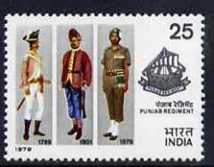 India 1979 Fourth Reunion of Punjab Regiment unmounted mint, SG 908*, stamps on militaria