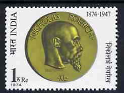 India 1974 Birth Centenary of Prof Roerich (Humanitarian) unmounted mint SG 746, stamps on human-rights     medals