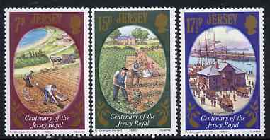 Jersey 1980 Centenary of the Jersey Royal Potato set of 3 unmounted mint, SG 230-32, stamps on food, stamps on farming