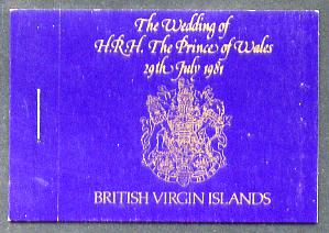 British Virgin Islands 1981 Royal Wedding booklet complete & pristine SG SB1, stamps on royalty, stamps on diana, stamps on charles, stamps on 