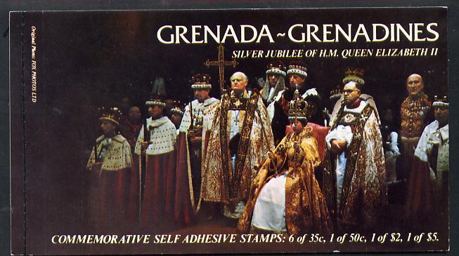Grenada - Grenadines 1977 Silver Jubilee Booklet (SG SB1) containing SG 219a & 220a, stamps on royalty     silver jubilee